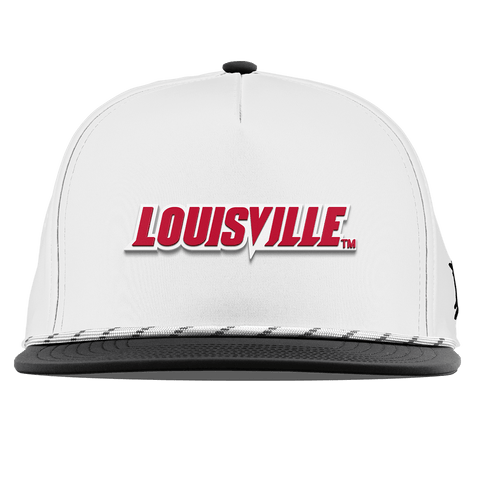 University of Louisville "Louisville Block" Flat 5 Panel Rope White/Black