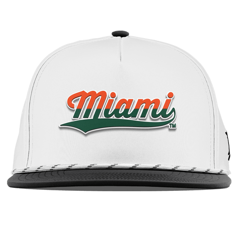 University of Miami "Miami Script" Flat 5 Panel Rope White/Black