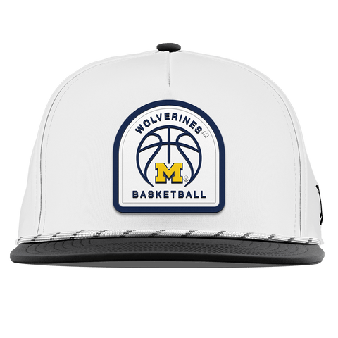 University of Michigan "Michigan Basketball" Flat 5 Panel Rope White/Black