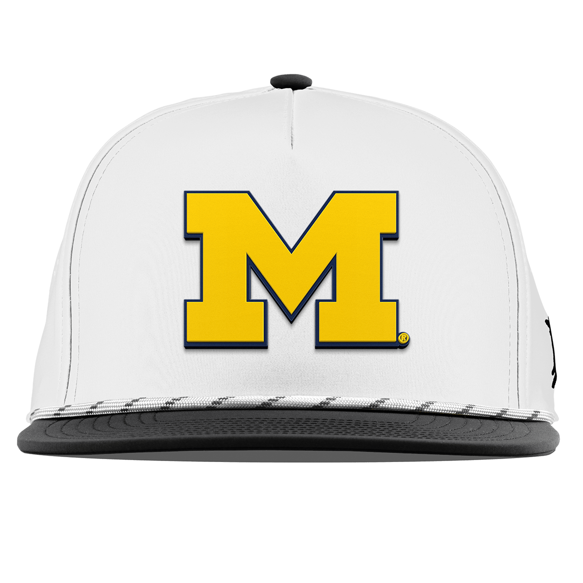 University of Michigan "Michigan Block" Flat 5 Panel Rope BlackWhite