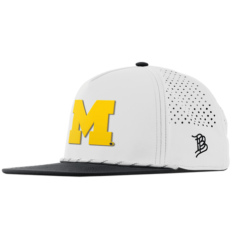 University of Michigan "Michigan Gold Block" Flat 5 Panel Rope BlackWhite