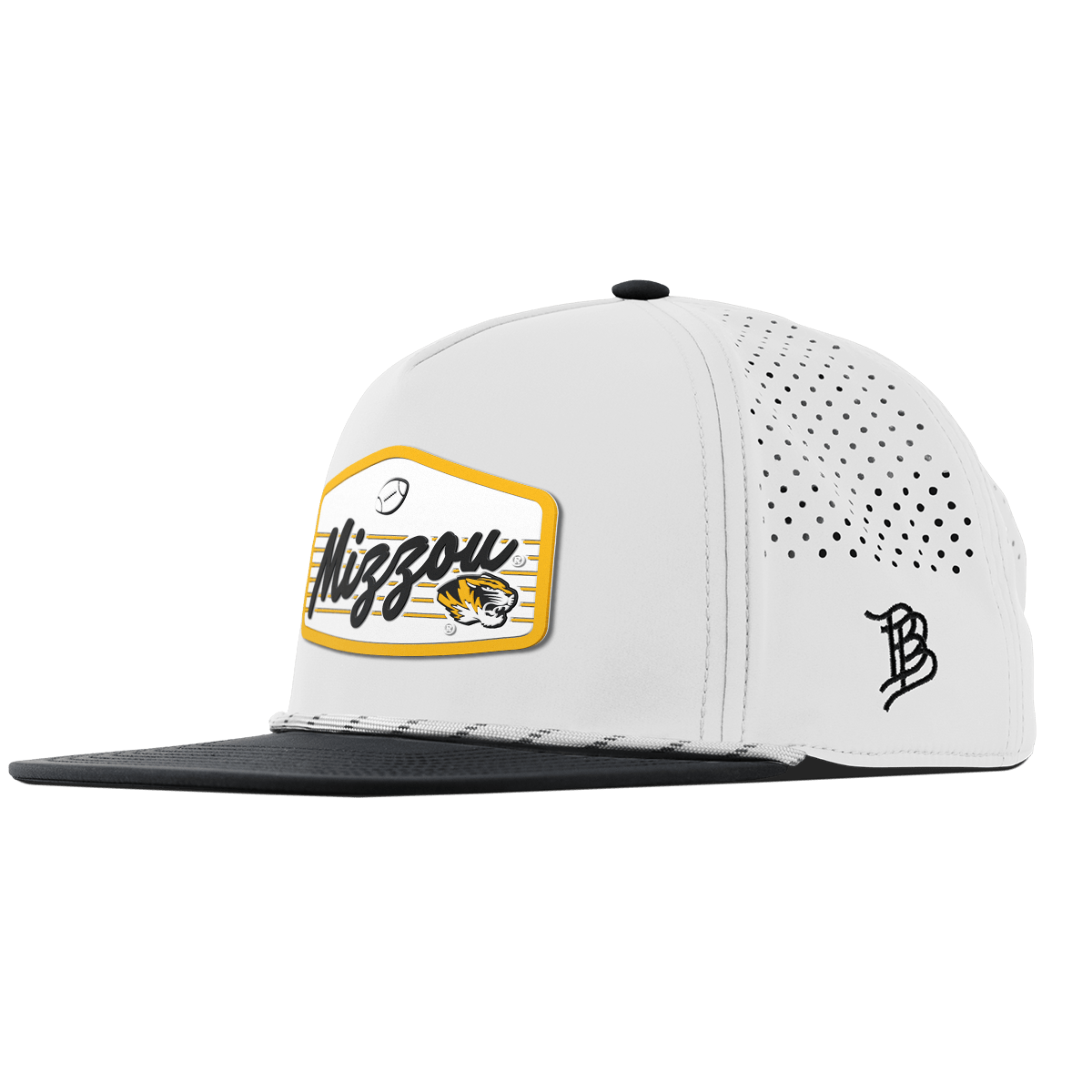 University of Missouri "Missouri Football Legacy" Flat 5 Panel Rope White/Black