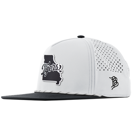 University of Missouri "Missouri Tigers State Script" Flat 5 Panel Rope White/Black