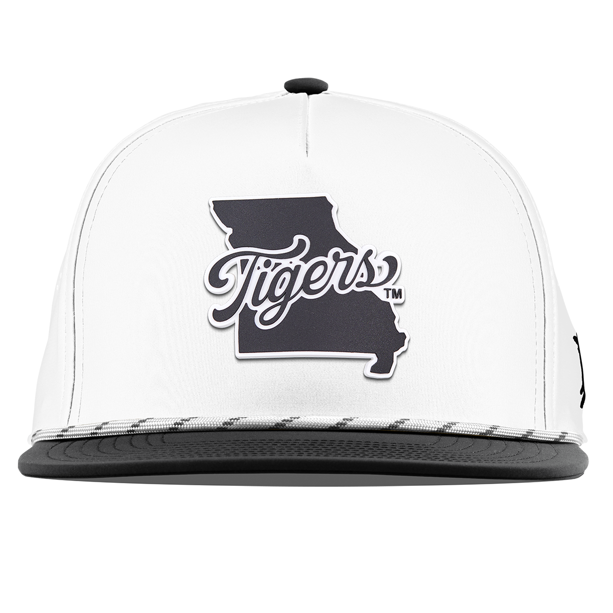 University of Missouri "Missouri Tigers State Script" Flat 5 Panel Rope White/Black