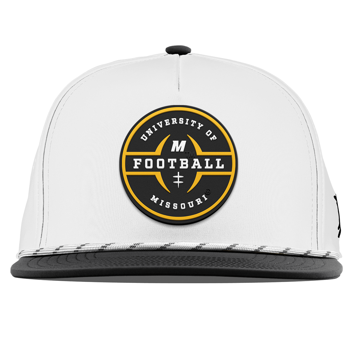 University of Missouri "Mizzou Football" Flat 5 Panel Rope White/Black