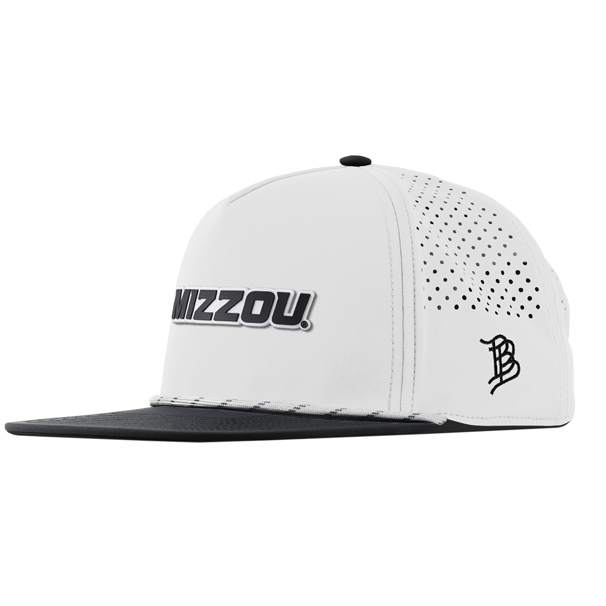 University of Missouri "Mizzou Block" Flat 5 Panel Rope White/Black