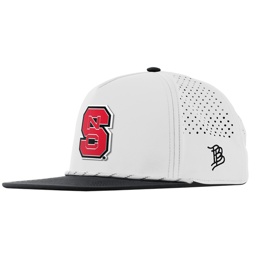 North Carolina State "NC State Block" Flat 5 Panel Rope White/Black