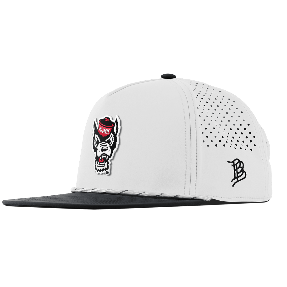 North Carolina State "NC State Team Logo" Flat 5 Panel Rope White/Black