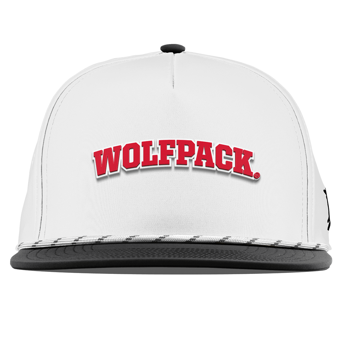 North Carolina State "NC State Wolfpack" Flat 5 Panel Rope White/Black