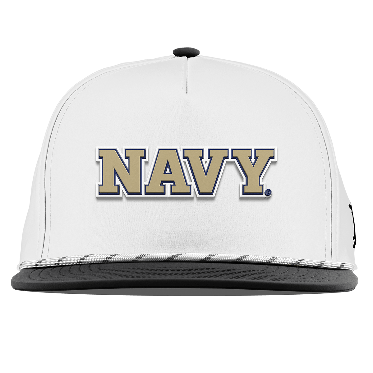 United States Naval Academy "Naval Academy Block" Flat 5 Panel Rope White/Black