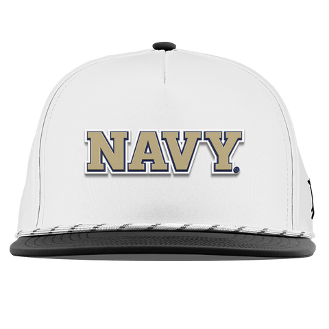 United States Naval Academy "Naval Academy Block" Flat 5 Panel Rope White/Black