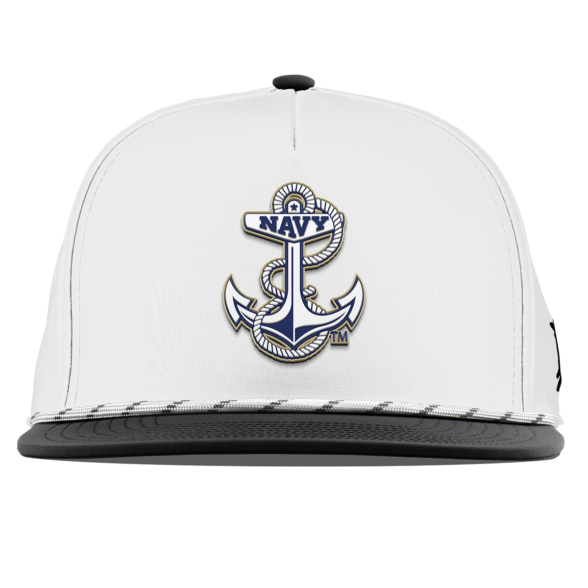 United States Naval Academy "Naval Academy Midshipman" Flat 5 Panel Rope White/Black