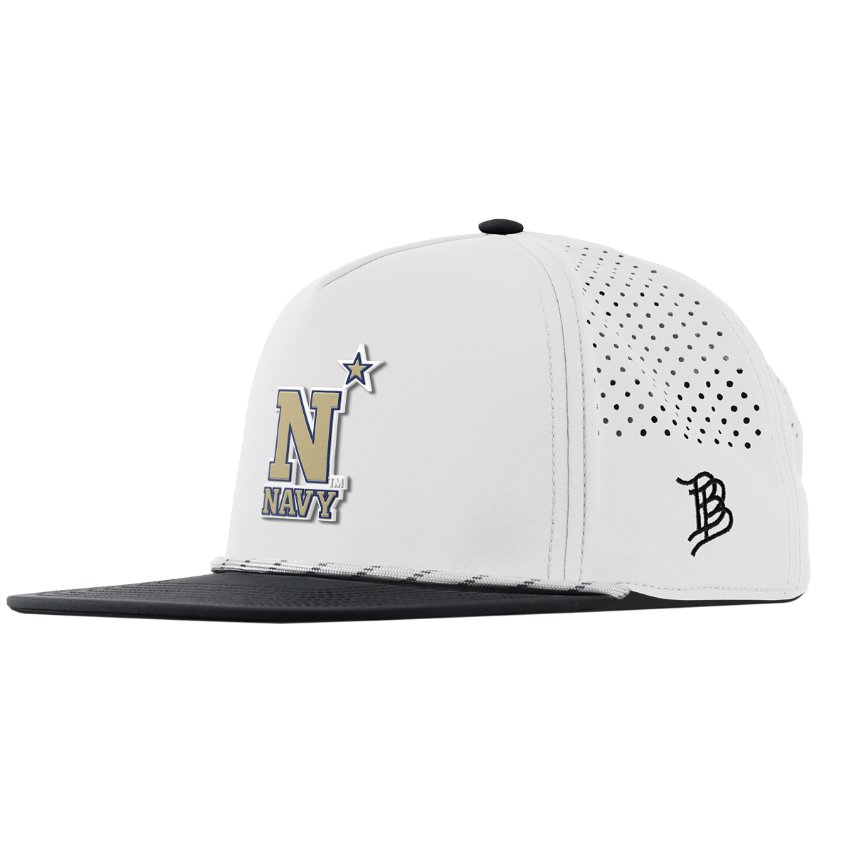 United States Naval Academy "Naval Academy Team Logo Gold" Flat 5 Panel Rope White/Black