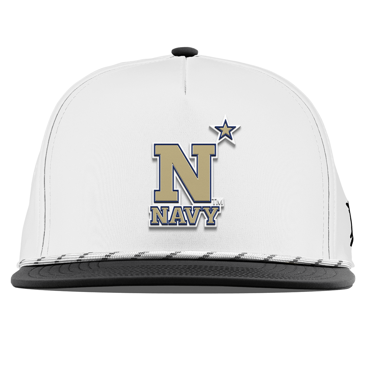 United States Naval Academy "Naval Academy Team Logo Gold" Flat 5 Panel Rope White/Black
