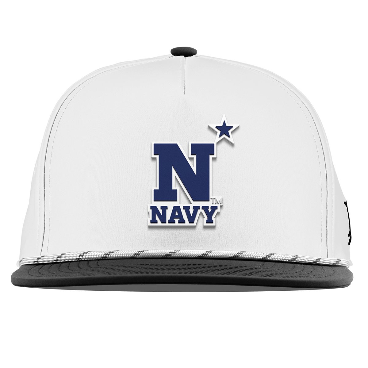 United States Naval Academy "Naval Academy Team Logo Navy" Flat 5 Panel Rope White/Black