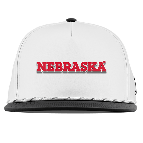 University of Nebraska "Nebraska Block" Flat 5 Panel Rope White/Black