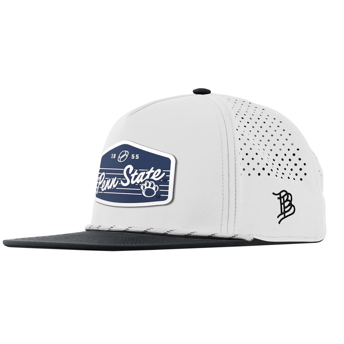 Penn State University "Nittany Lions Football" Flat 5 Panel Rope White/Black