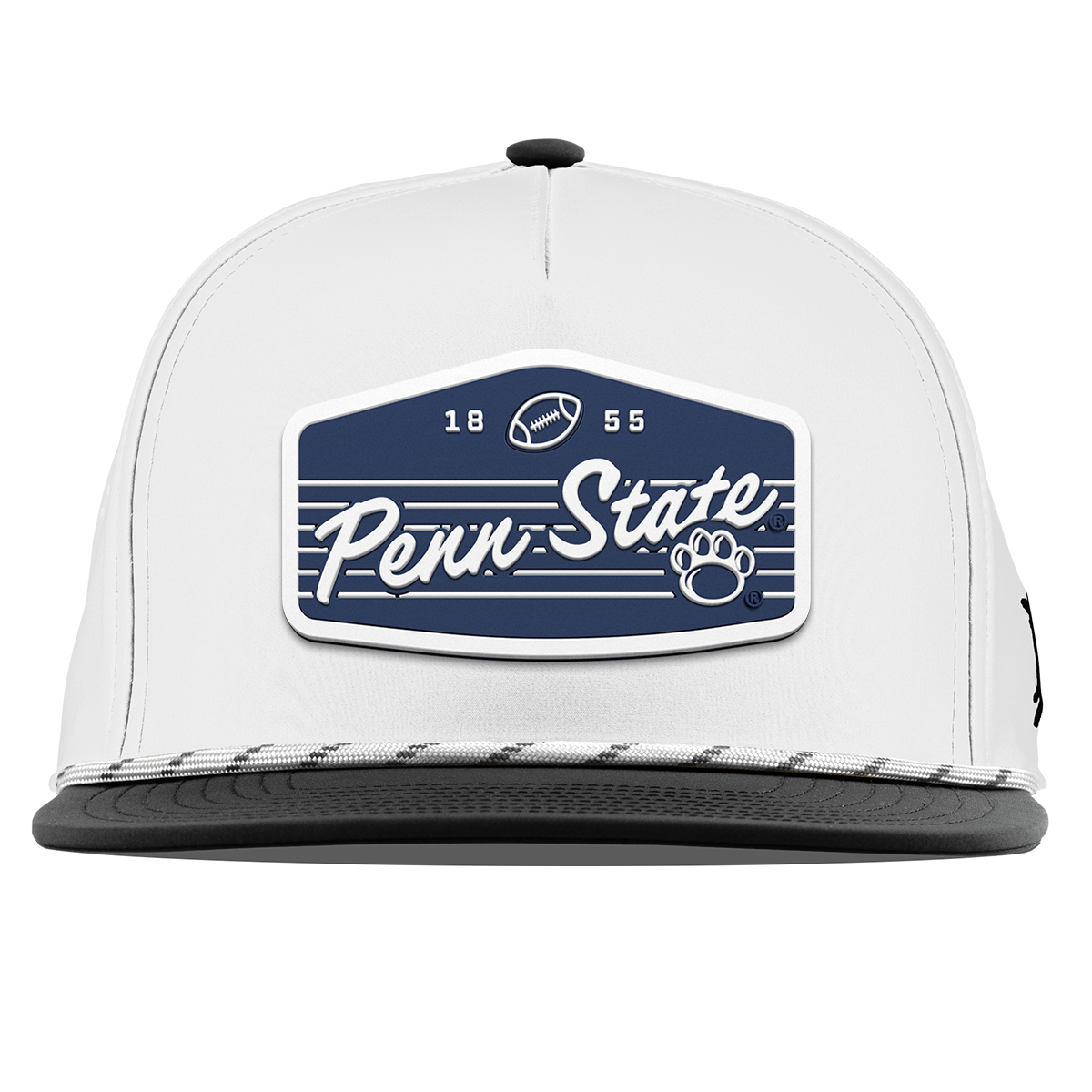 Penn State University "Nittany Lions Football" Flat 5 Panel Rope White/Black