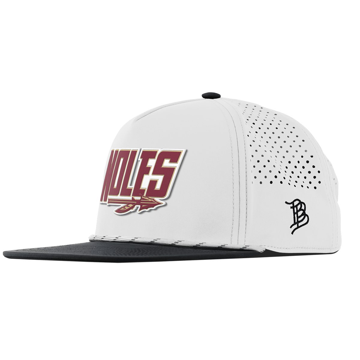 Florida State University "Noles" Flat 5 Panel Rope White/Black