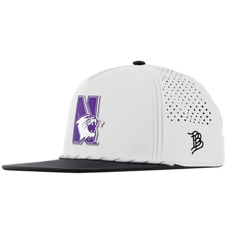 Northwestern University "Northwestern Block Logo" Flat 5 Panel Rope White/Black