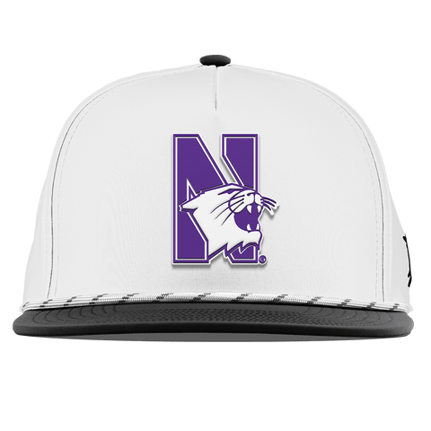 Northwestern University "Northwestern Block Logo" Flat 5 Panel Rope White/Black