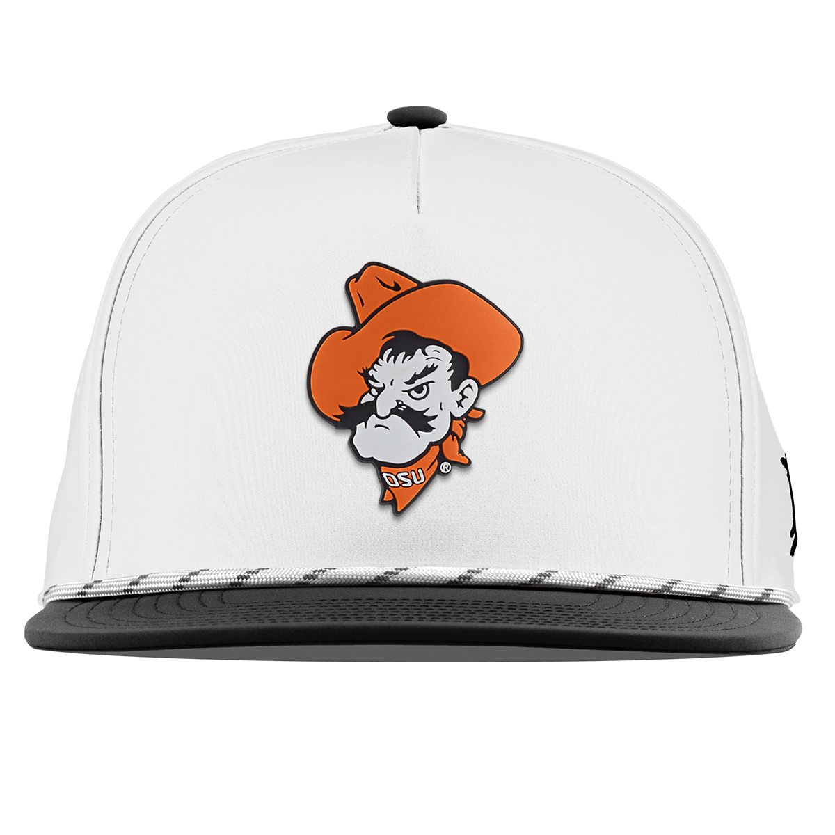 Oklahoma State University "OSU Pistol Pete" Flat 5 Panel Rope White/Black
