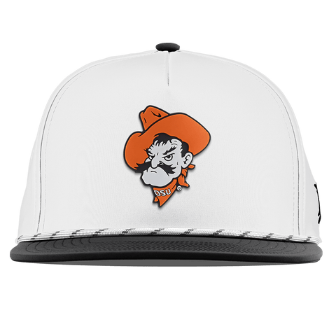 Oklahoma State University "OSU Pistol Pete" Flat 5 Panel Rope White/Black