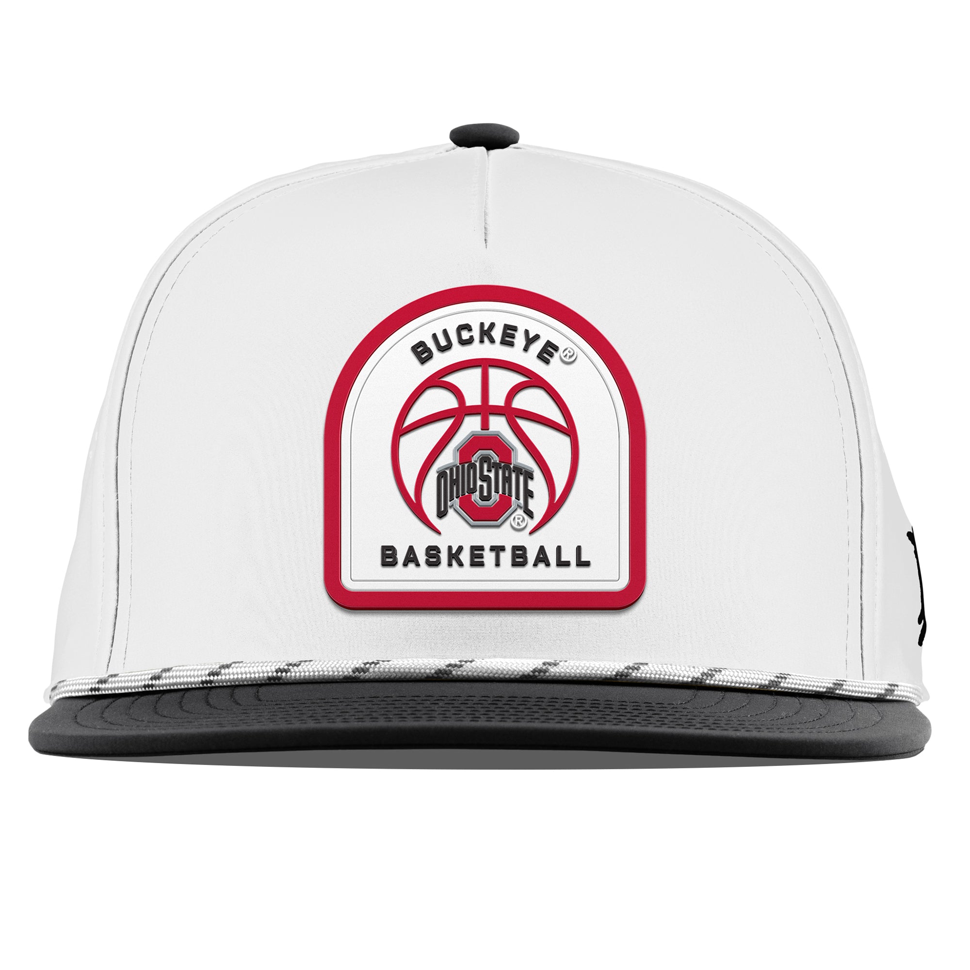 Ohio State University "Ohio State Basketball" Flat 5 Panel Rope White/Black