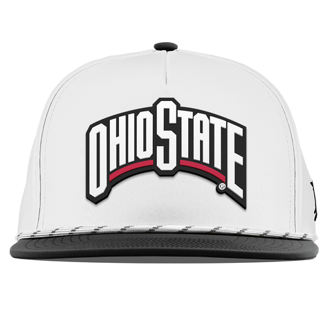 Ohio State University "Ohio State Block" Flat 5 Panel Rope White/Black