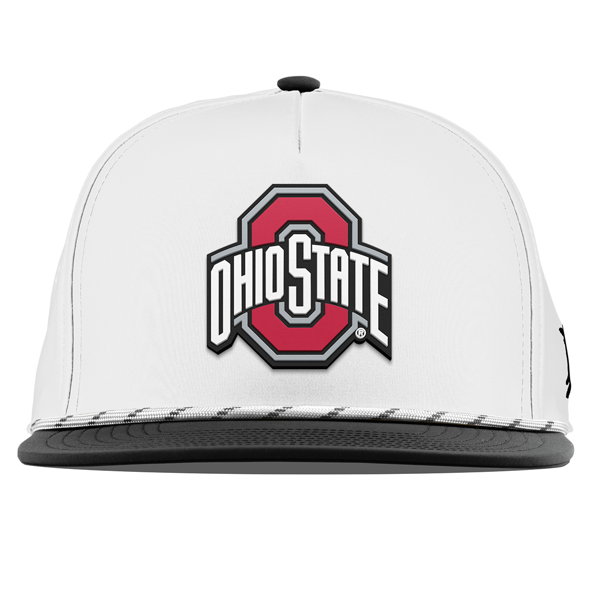 Ohio State University "Ohio State Gray Team Logo" Flat 5 Panel Rope White/Black