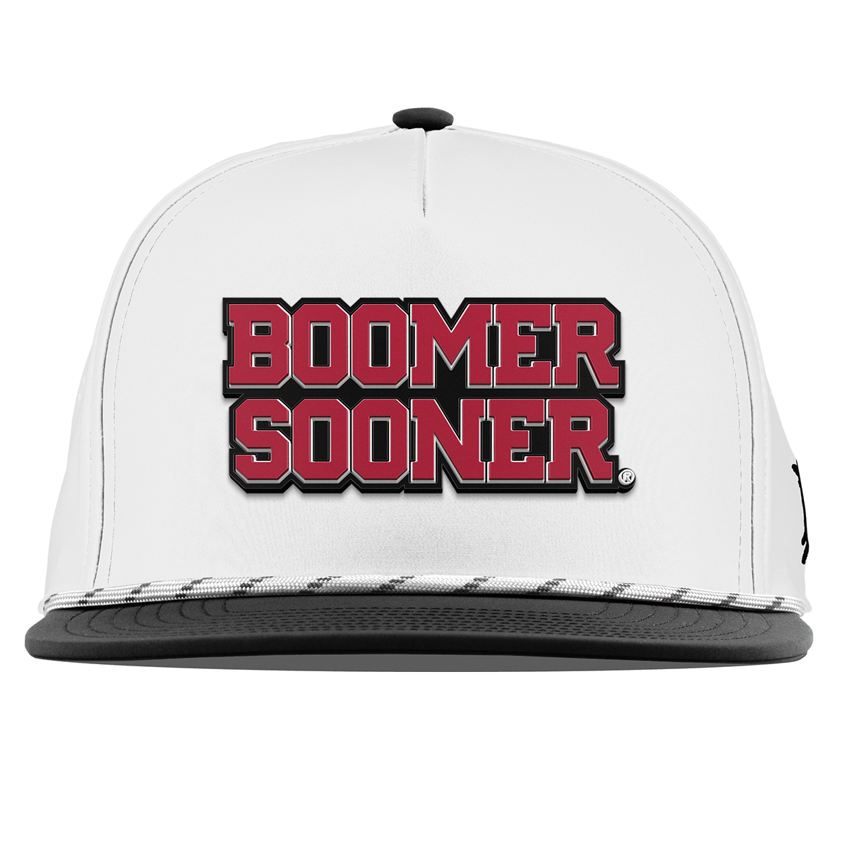 University of Oklahoma "Oklahoma Block" Flat 5 Panel Rope White/Black