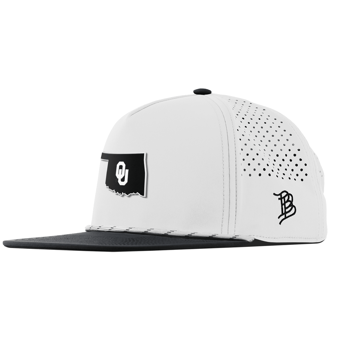 University of Oklahoma "Oklahoma Vintage Series" Flat 5 Panel Rope White/Black