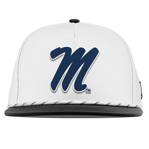 University of Mississippi "Ole Miss Block M Navy" Flat 5 Panel Rope White/Black