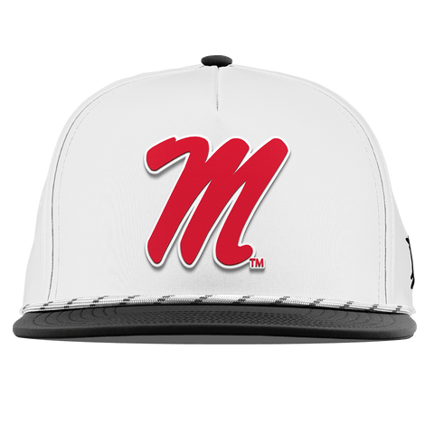 University of Mississippi "Ole Miss Block M Red" Flat 5 Panel Rope White/Black