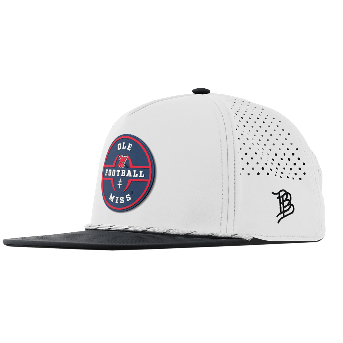 University of Mississippi "Ole Miss Football Legacy" Flat 5 Panel Rope White/Black