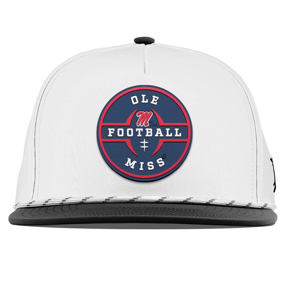 University of Mississippi "Ole Miss Football Legacy" Flat 5 Panel Rope White/Black