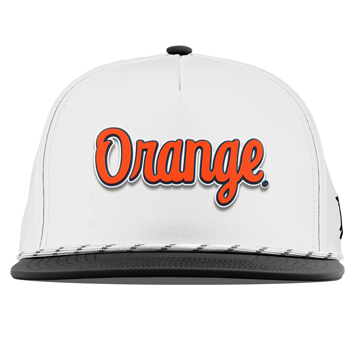 Syracuse University "Orange Throwback Script" Flat 5 Panel Rope White/Black