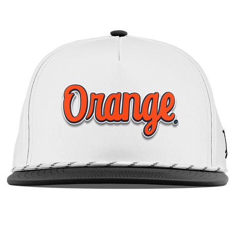 Syracuse University "Orange Throwback Script" Flat 5 Panel Rope White/Black