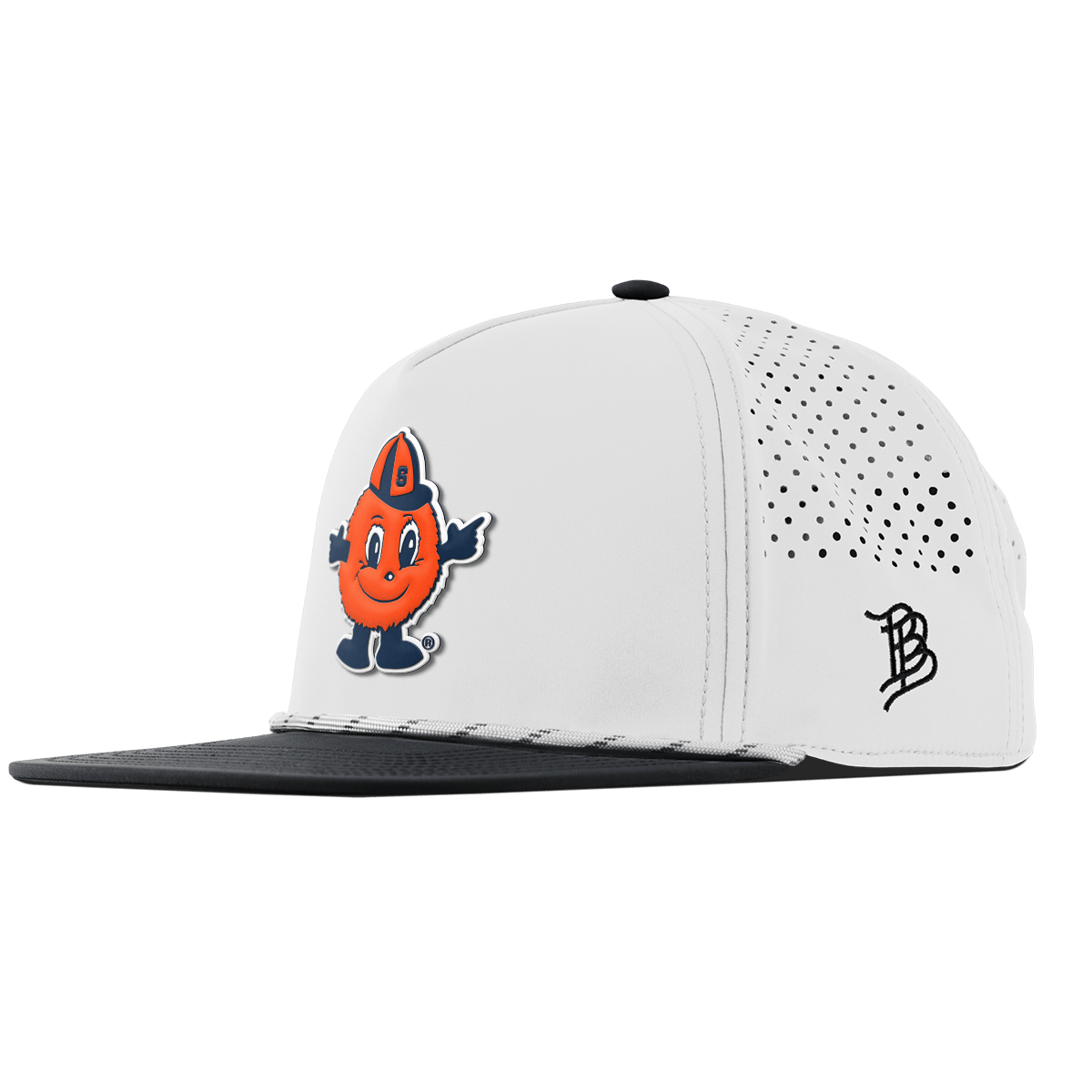 Syracuse University "Otto The Orange" Flat 5 Panel Rope White/Black