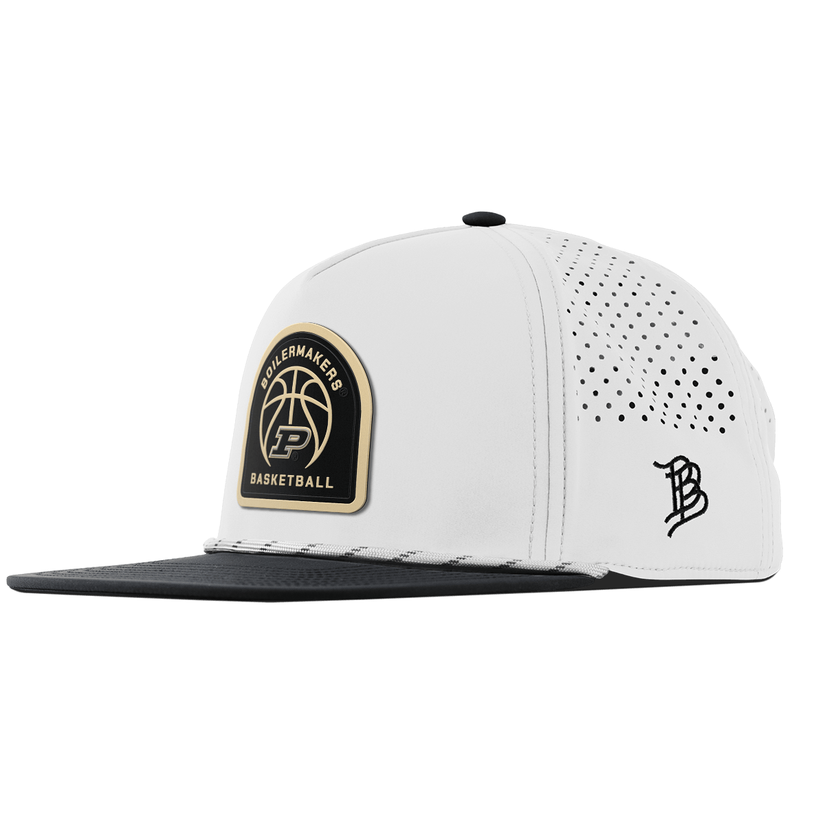 Purdue University "Purdue Basketball" Flat 5 Panel Rope White/Black