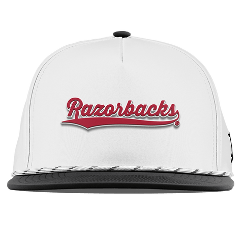 University of Arkansas "Razorback Script" Flat 5 Panel Rope White/Black