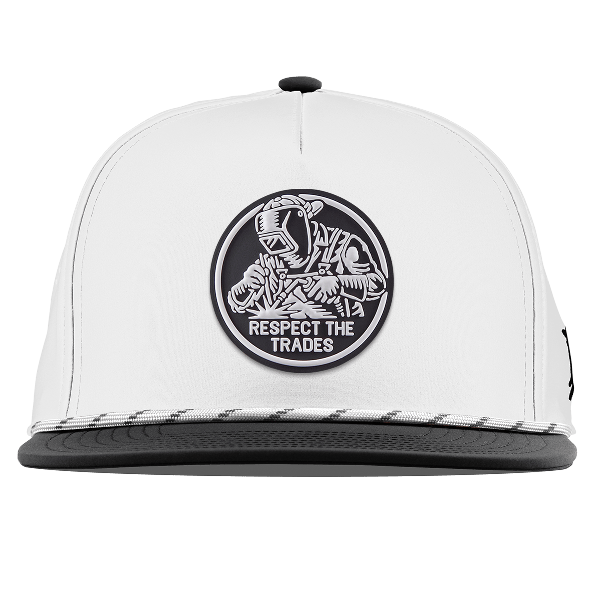 Respect The Trades Welder Flat 5 Panel Rope White/Black