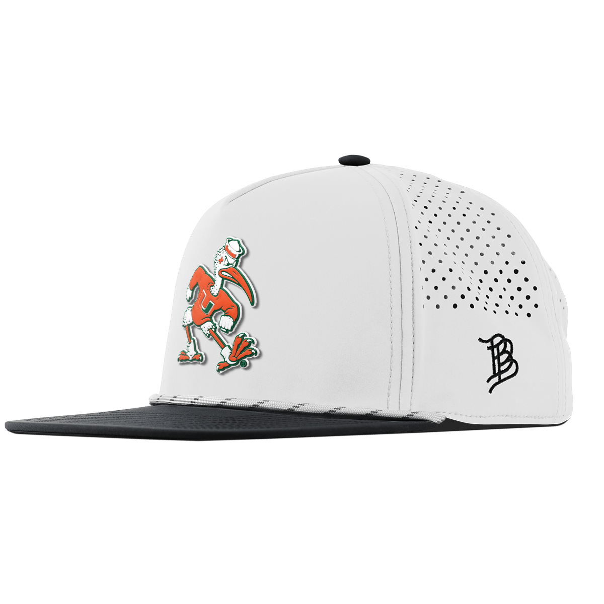 University of Miami "Sebastian the Ibis" Flat 5 Panel Rope White/Black