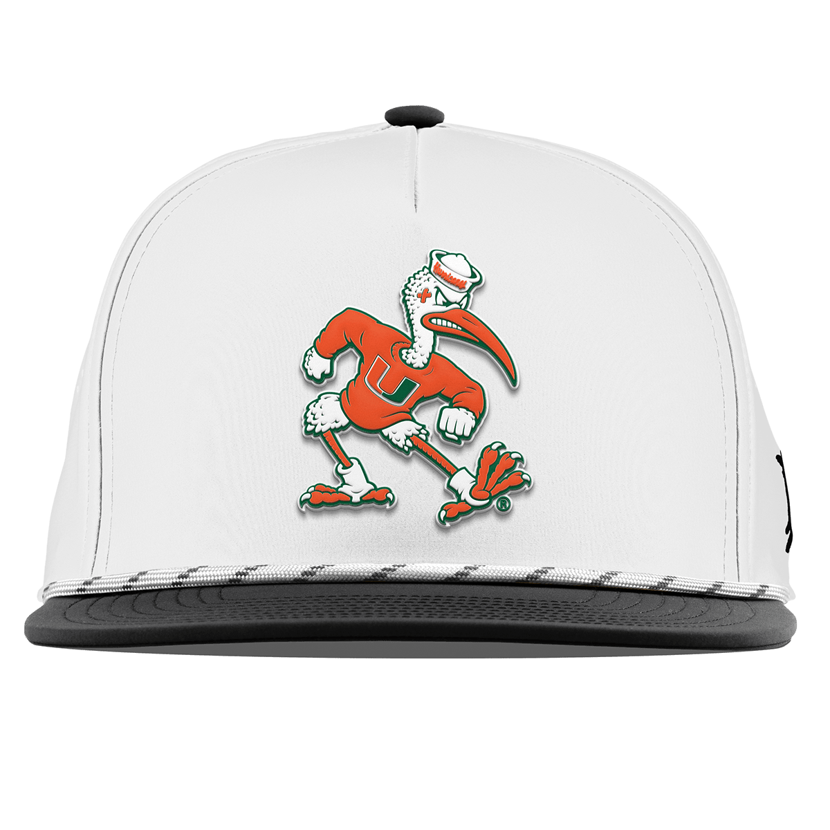 University of Miami "Sebastian the Ibis" Flat 5 Panel Rope White/Black