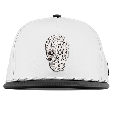 Sleep When You're Dead Skull Flat 5 Panel Rope Back White/Black