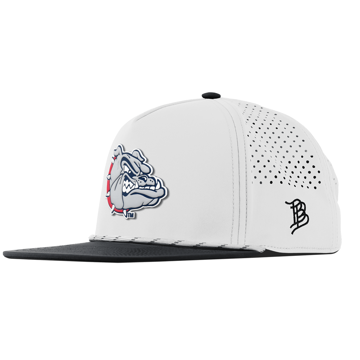 Gonzaga University "Spike The Bulldog" Flat 5 Panel Rope White/Black