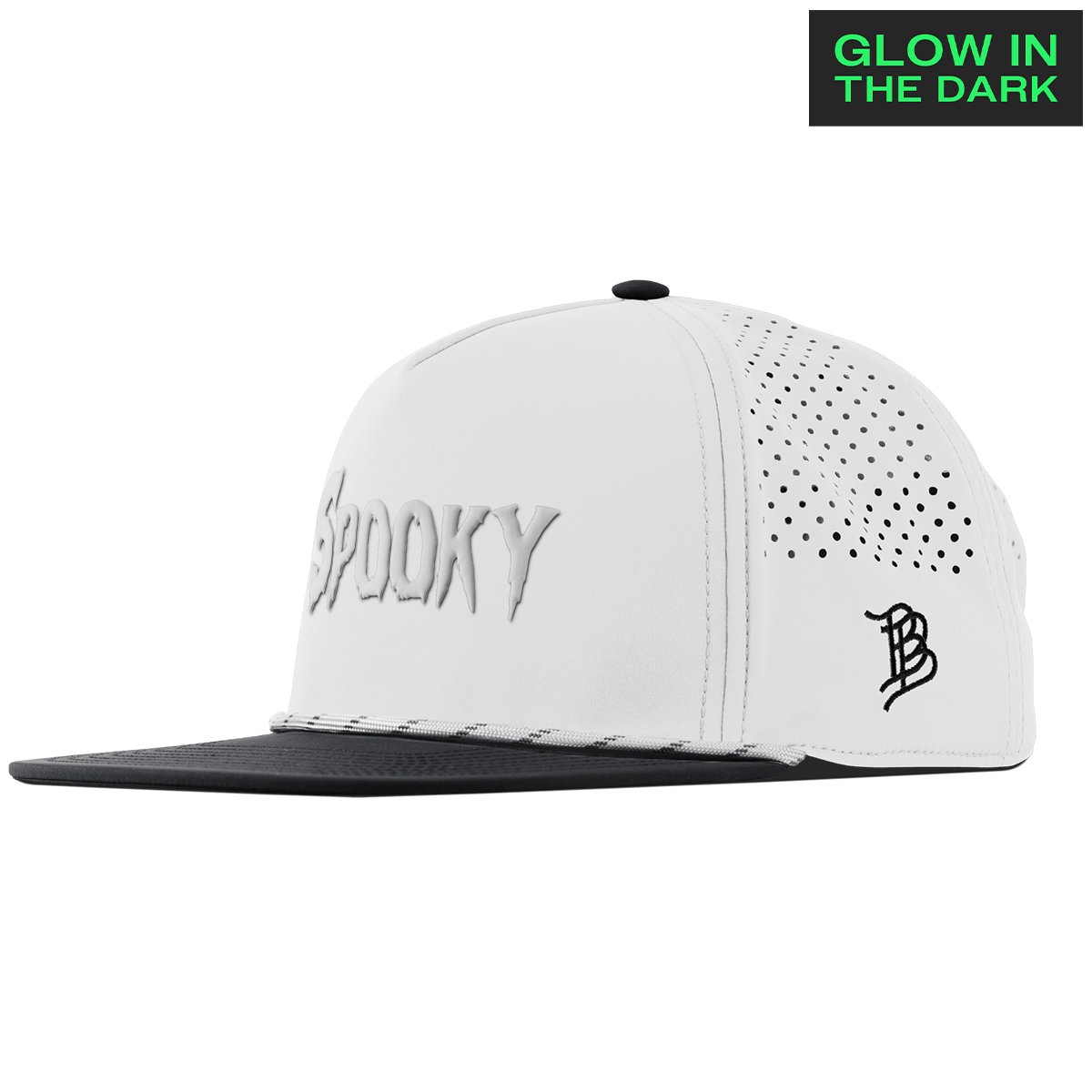 Spooky Glow Flat 5 Panel Rope White/Black
