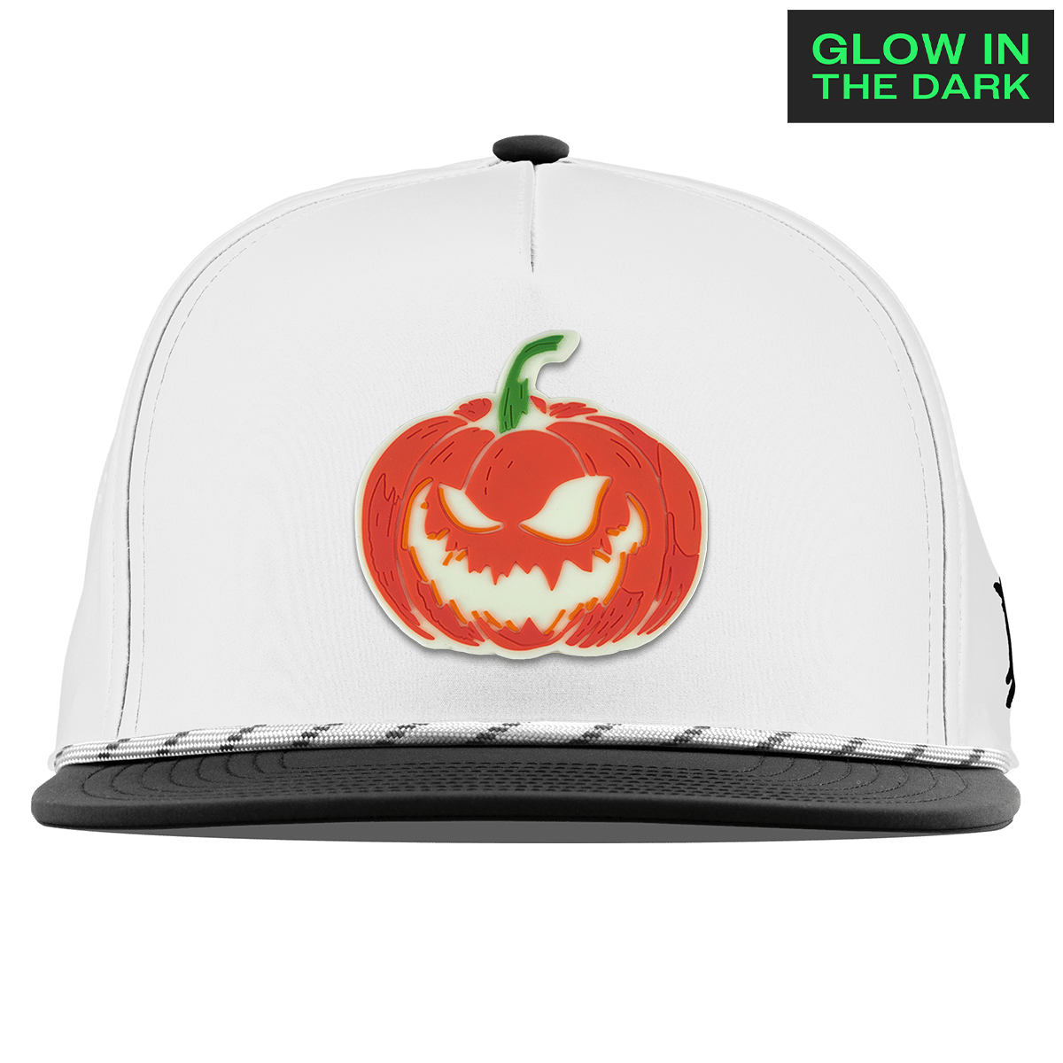 Jack-O-Lantern Glow Flat 5 Panel Rope White/Black