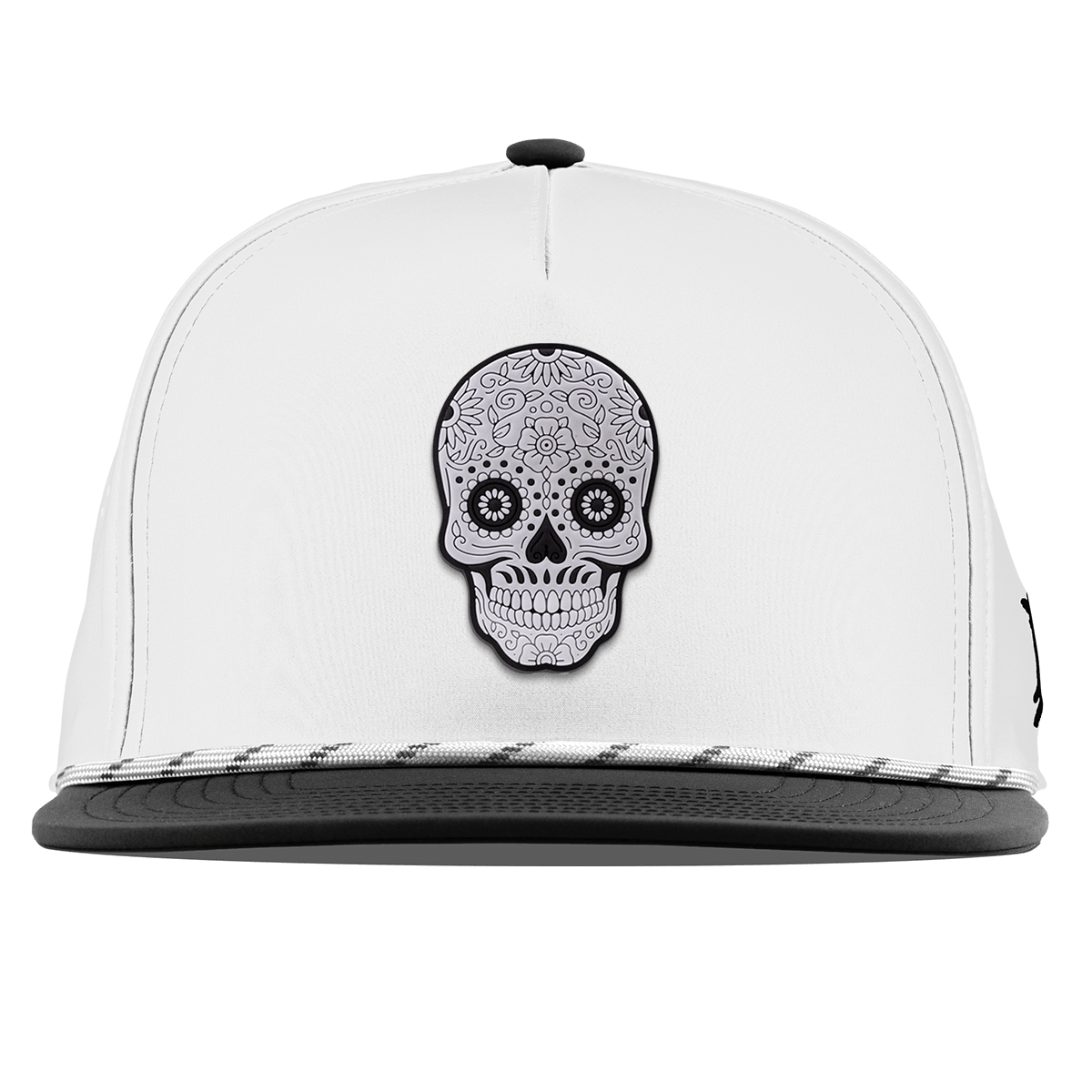 Sugar Skull PVC Flat 5 Panel Rope White/Black
