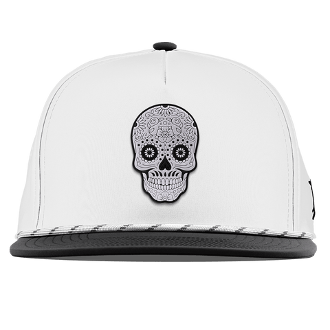 Sugar Skull PVC Flat 5 Panel Rope White/Black